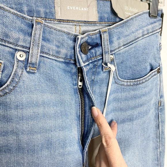 Everlane High Rise Skinny Ankle Jeans In Light Blue Wash 25 NWT - Picture 6 of 8